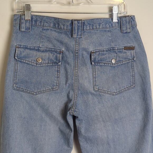 Vintage Calvin Klein Cropped Straight Wide Leg Jeans Light Wash Women's 8 - Picture 9 of 12